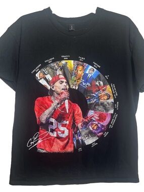 Chris Brown Breezy Graphic T-Shirt Men, Gildan Heavy Cotton, Size Large